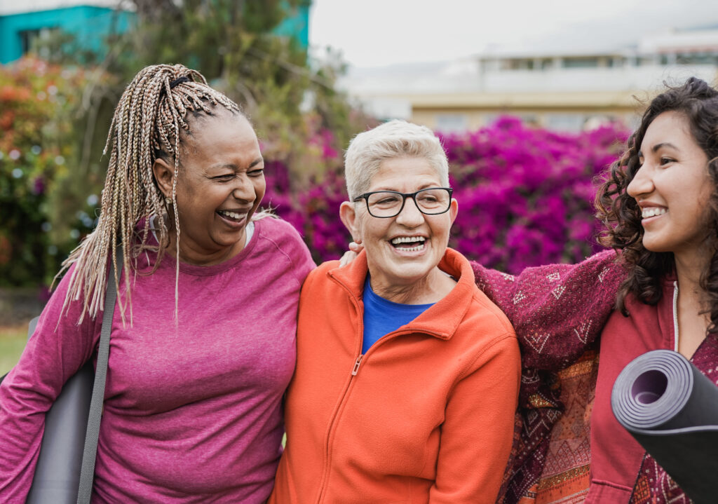 Active women in senior independent living near Michigan.